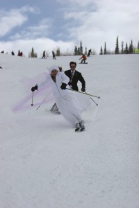 Skiing down the aisle
